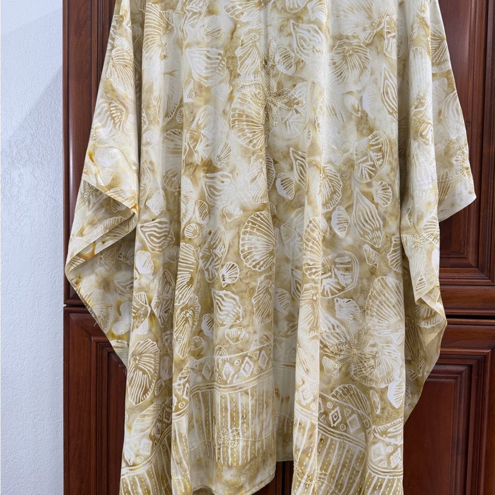 Island Planet Sheer Beach Cover Up Kaftan One Size Rayon Boho - Picture 9 of 12